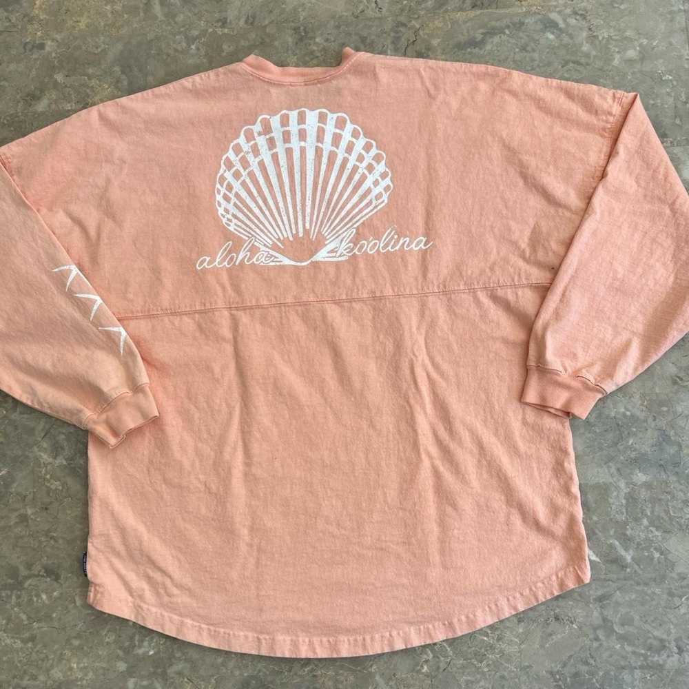 Spirit Jersey Aloha Ko Olina Shell Graphic Long Sleeve L Coral Pink